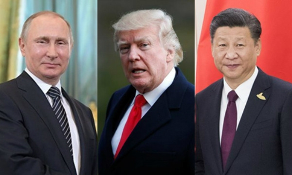 Tổng thống Nga Vladimir Putin, Tổng thống Mỹ Donald Trump và Chủ tịch Trung Quốc Tập Cận Bình.